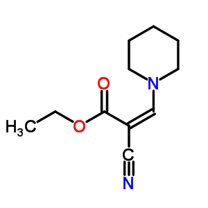 (C11H16N2O2) 2-propenoic acid, 2-cyano-3-(1-piperidinyl)-, ethyl ester, (2E)-;Ethyl (2E)-2-cyano-3-(piperidin-1-y...