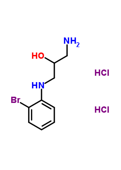 (C9H15BrCl2N2O) 2-Propanol, 1-amino-3-((2-bromophenyl)amino)-, dihydrochloride