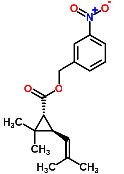 (C17H21NO4) Cyclopropanecarboxylic acid, 2,2-dimethyl-3-(2-methyl-1-propenyl)-, (3-nitrophenyl)methyl ester, (1R...