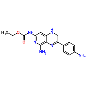 (C16H18N6O2) AC1L43GC;CHEMBL275790;Ethyl (5-amino-3-(4-aminophenyl)-1,2-dihydropyrido(3,4-b)pyrazin-7-yl)carbamat...