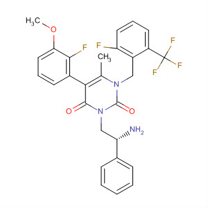 3-[(2R)-amino-2-phenylethyl]-5-(2-fluoro-3-methoxyphenyl)-1-[2-fluoro-6-(trifluoromethyl)benzyl]-6-methyl-2,4(1H,3H)-pyrimidinedione trifluoroacetate
