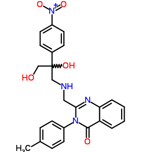 (C25H24N4O5) 4(3H)-Quinazolinone, 2-(((2,3-dihydroxy-2-(4-nitrophenyl)propyl)amino)methyl)-3-(4-methylphenyl)-, (...