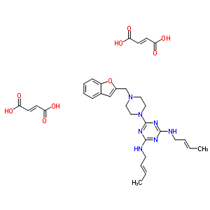 (C32H39N7O9) 1-(4,6-Bis-crotylamino-s-triazin-2-yl)-4-(benzofuran-2-ylmethyl)piperazine difumarate;1,3,5-Triazine...