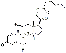 9-chloro-6alpha-fluoro-11beta,21-dihydroxy-16alpha-methylpregna-1,4-diene-3,20-dione 21-hexanoate