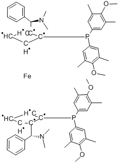 (S,S)-(-)-2,2'-Bis[(R)-(N,N-dimethylamino)(phenyl) methyl]-1,1'-bis[di(3,5-dimethyl-4-methoxyphenyl)phosphino] ferrocene, min. 97%