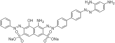 2,7-Naphthalenedisulfonicacid,4-amino-3-[2-[4'-[2-(2,4-diaminophenyl)diazenyl][1,1'-biphenyl]-4-yl]diazenyl]-5-hydroxy-6-(2-phenyldiazenyl)-,sodium salt (1:2)