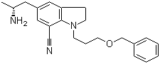 CAS NO.:459868-73-6 5-[(2R)-2-Aminopropyl]-2,3-dihydro-1-[3-(phenylmethoxy)propyl]-1H-indole-7-carbonitrile