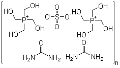 Tetrakis(hydroxymethyl)phosphonium sulfate urea polymer