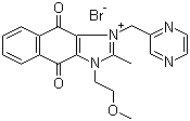 1-(2-methoxyethyl)-2-methyl-3-(pyrazin-2-ylmethyl)benzo[f]benzimidazol-3-ium-4,9-dione,bromide