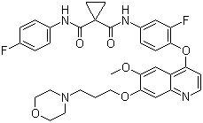 N-(3-Fluoro-4-((6-methoxy-7-(3-morpholinopropoxy)quinolin-4-yl)-oxy)phenyl)-N-(4-fluorophenyl)cyclopropane-1,1-dicarboxamide
