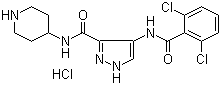 4-[(2,6-dichlorobenzoyl)amino]-N-piperidin-4-yl-1H-pyrazole-5-carboxamide,hydrochloride