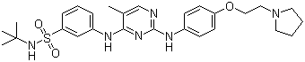 N-tert-butyl-3-[[5-methyl-2-[4-(2-pyrrolidin-1-ylethoxy)anilino]pyrimidin-4-yl]amino]benzenesulfonamide